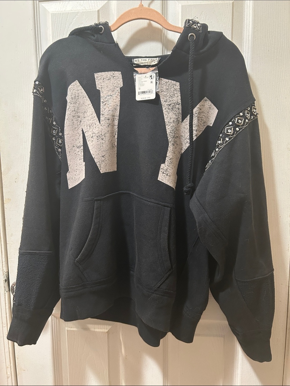 NWT FREE PEOPLE We The Free Midnight Sparkle Hoodie Size M - Picture 7 of 10